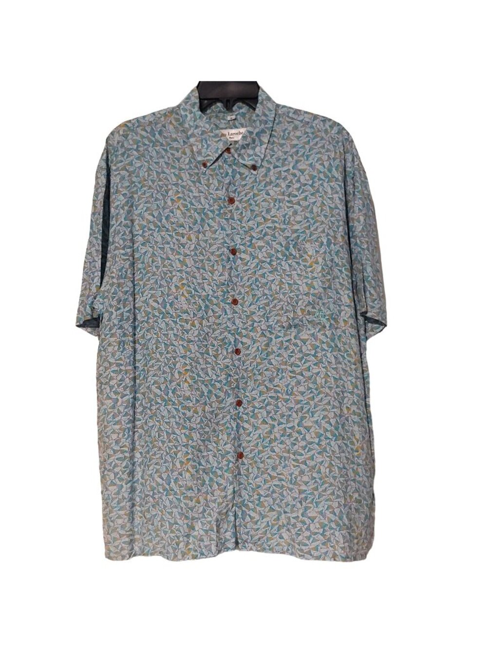 Guy  Laroche Mens Shirt Coastal Colors Short Sleeve Button French Luxury S
